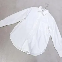 【GU】白長袖シャツ 胸ポケット付き ブラウス L