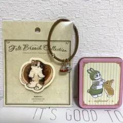 モフサンド　フェルトブローチ ゴム　缶ケース　猫