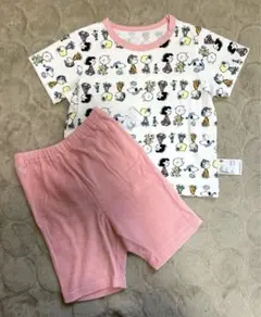 UNIQLO ピーナッツ スヌーピー パジャマ（半袖） ピンク 90