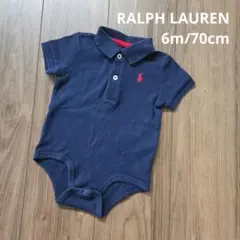 【RALPH LAUREN】半袖 ロンパース ショートオール ネイビー