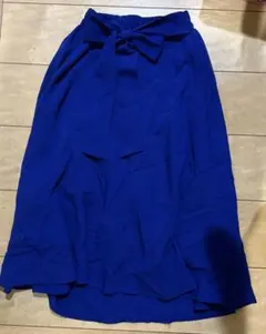 ROPE’ PICNIC フレアスカート　リボン付き　ブルー