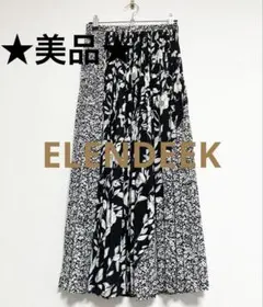 ELENDEEK　フラワー切り替えプリーツスカート（ブラック）０１サイズのサムネイル
