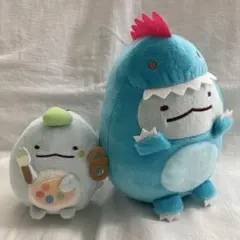 すみっコぐらし　とかげ　ぬいぐるみ　2種セット　お絵かきパレット　ツギハギ工場
