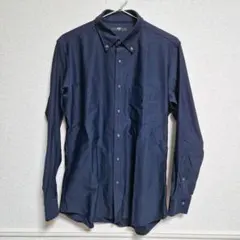UNIQLO 　ユニクロ　ネイビー ファインクロスコンフォートシャツ
