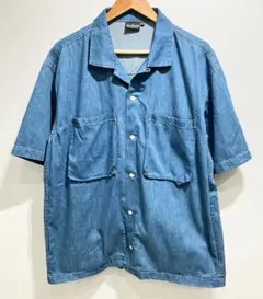 WILDTHINGS オープンカラー シャツ インディゴブルー Mのサムネイル