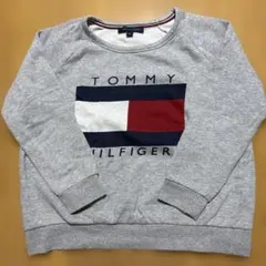 TOMMY トミーヒルフィガー 長袖 トレーナーグレー 裏起毛 メンズ L