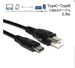 USB2.0 TypeC-TypeBケーブル 2.0m