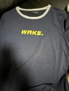 DAZY WAKE. ロゴ リンガーTシャツ ネイビー M