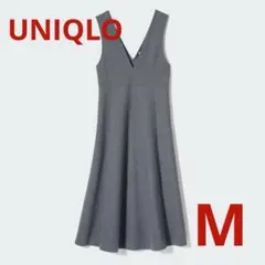 UNIQLO ブラッシュドジャージージャンパースカート M グレー