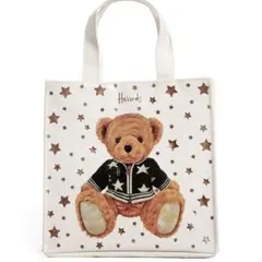 ハロッズ　クリスマストート　くま　星柄　S ベア