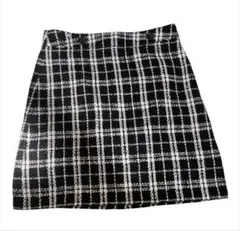 【美品】バナナリパブリック ツイード ミニスカート チェック柄 2（S相当）