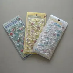 3Dシール　カラフルキャラクター　硬い材質　3枚セット　自由組み合わせ相談可能