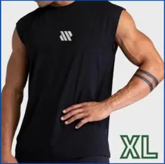 タンクトップ メンズ トレーニングウェア ジム トレーニング 速乾 XL 黒