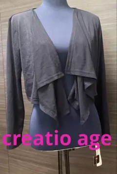 【creatio age】カーディガン　ボレロ　羽織り　ブラック　ダークネイビー