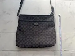 coach ショルダーバッグ　ブラック　グレー