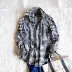【美品】ラルフローレン スリムフィット ボタンダウンシャツ ワンポイント刺繍 黒