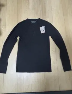 アヴィレックス　AVIREX サーマル　ヘンリーネック　黒　ブラック　S