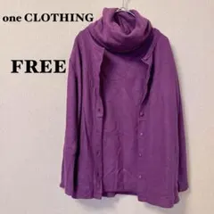 one CLOTHING アンサンブル カーディガン タートルネック パープル