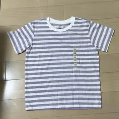 未使用【130】ボーダーTシャツ キッズ パープル ホワイト 半袖 子供服