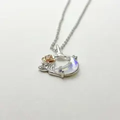 170 レディース ネックレス フラワー 三日月 ムーンストーン プレゼント
