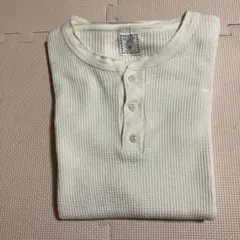 アメリカ製 サーマルヘンリーネック 半袖Tシャツ ワッフル
