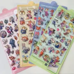 即購入OKズートピアステッカー 4枚セットキャラクター大人気