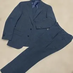 スーツカンパニー 軽量スーツ セットアップ160cm-8Dropネイビーチェック