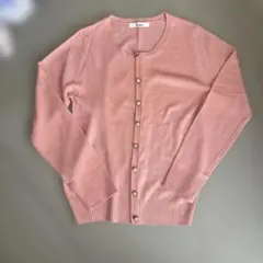 カーディガン M オレンジ系ピンク