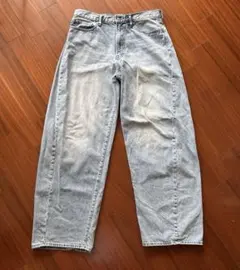 GU バレルレッグジーンズ (丈長め80.0cm) 33 ブルー