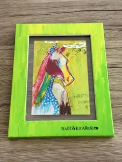 北村直登　絵画　ブタさん　マルチカラー　オリジナルペイントフレーム 北村直登 絵画 ブタさん マルチカラー オリジナルペイントフレーム