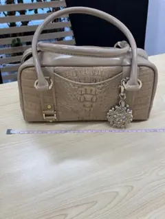 値下げ‼️ベージュ クロコダイルエンボス ハンドバッグ