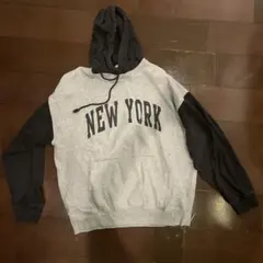 BROOKLYN プリント グレー パーカー Lサイズ Zip five - メルカリ