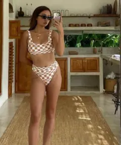 ロキシー　水着上下　パイル風　サイズM