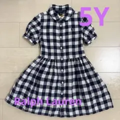 美品 5Y ラルフローレン◎チェックワンピース 夏のお出かけに◎110