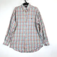 ラルフローレン 長袖コットン ボタンダウンシャツ M チェック柄 BLAIRE