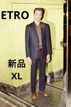 専用！【新品】31万ETRO　コレクションモデルチェックスーツ　サイズ52LL