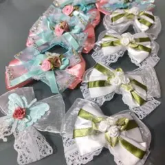 犬 トリミングチョーカー トリミングリボン 10点 誕生日 記念日 　花