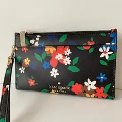 【Kate spade】ケイトスペード　ダブルジップ　リストレットポーチ　花柄