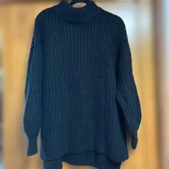 ブラックニットセーター Mサイズ アクリル100%