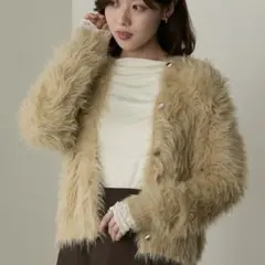 cherir mignon＊ラメフェザーヤーンニットカーディガン