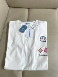 I'm Doraemon ポケット付きTシャツ ホワイト綿100％ Lサイズのサムネイル