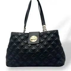 ケイトスペードKate Spadeキルティングレザートートバッグ肩掛 ブラック