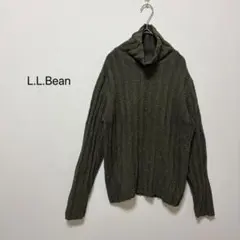 1969【エルエルビーン】sizeM タートルネックセーター リブ編み シルク