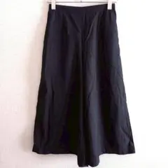 s0738【グリーンレーベルリラクシング】ガウチョパンツ 無地 後ろウエストゴム