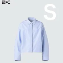 UNIQLO :C コットンコクーンシャツ ストライプ ブルー Sサイズ