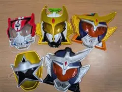 仮面ライダー・戦隊 お面 5枚セット 鎧武 ドライブ ニンニンジャー ジャンクのサムネイル