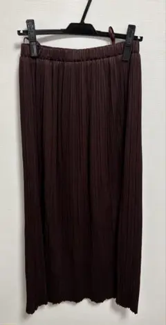 ダークブラウン プリーツスカート