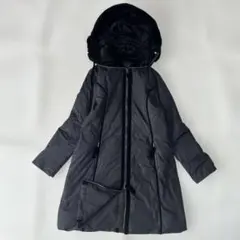 【40美品】FOXEY フォクシーフード付きダウンジャケット エムズグレイシー フォクシー ニューヨーク FOXEY グレー ダウン コート 40 | フォクシー