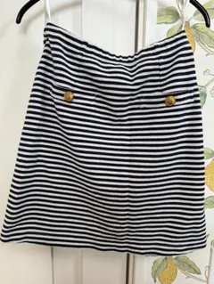 NATURAL BEAUTY BASIC●マリン風ボーダーミニスカート●白×紺