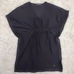ジョイアス フレンチスリーブ トップス L〜LL 黒 Vネック ゆったりのサムネイル